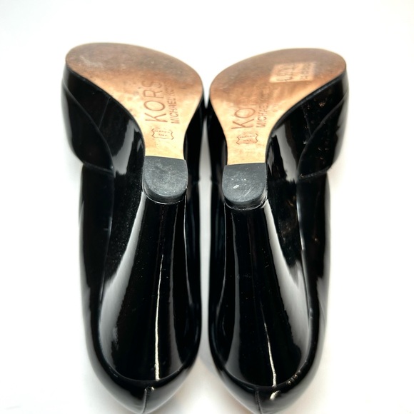 Michael Kors Black Patent Leather Wedge Peep Toe | 7.5 - Picture 4 of 8